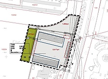 Grundriss des Grundstücks für den geplanten Neubau an der Leipziger Chaussee.